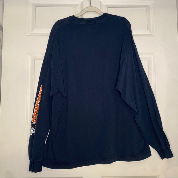 NFL Chicago Bears Navy Blue Orange White Long Sleeve Crewneck Tee Size 3XL - Picture 6 of 8
